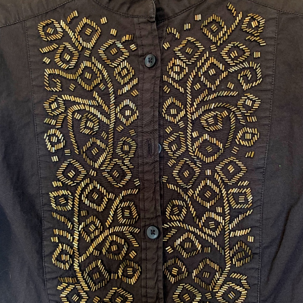 Chico’s ladies embellished tunic blouse sz 0